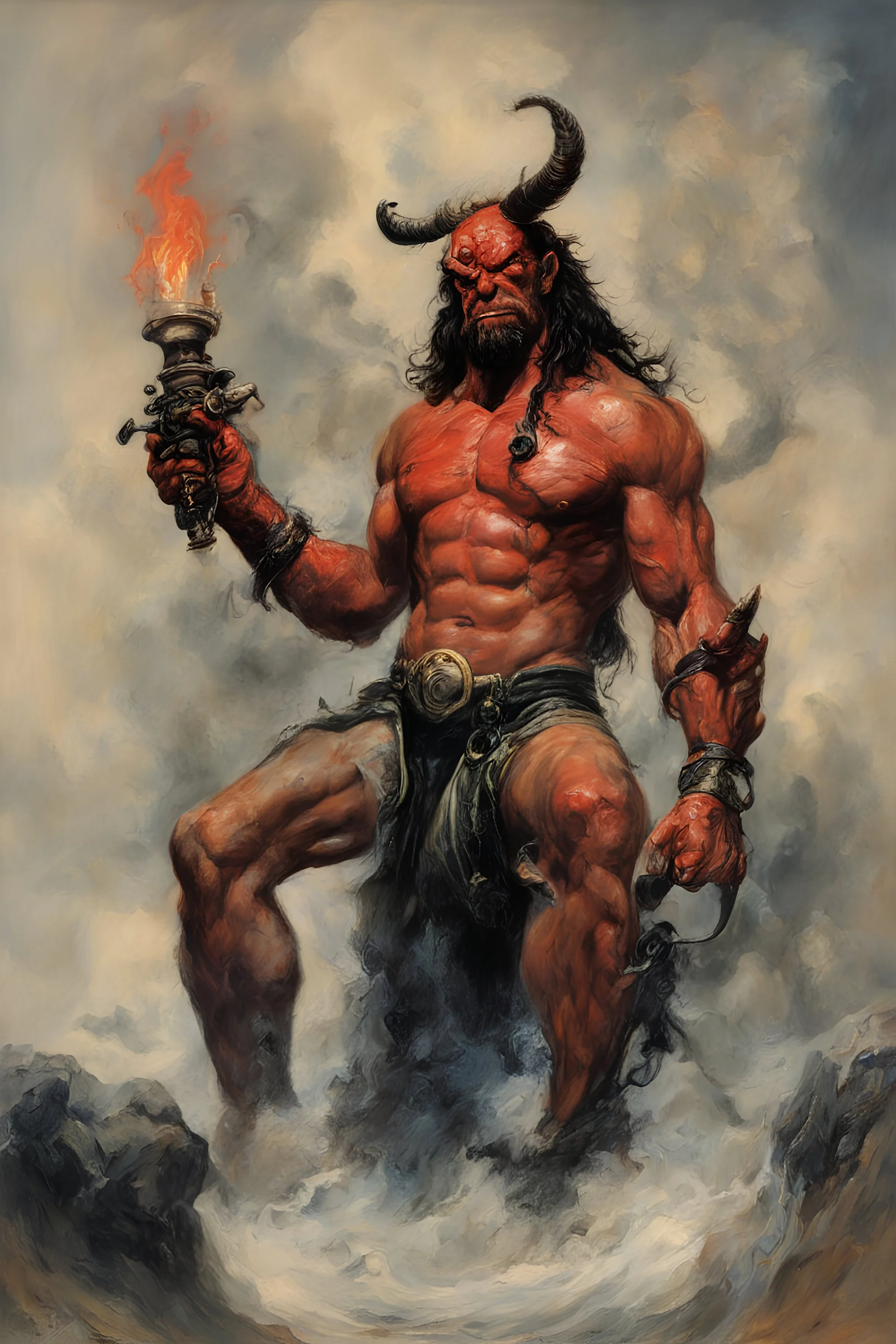 Presidential portrait - Hellboy - by Boris Vallejo