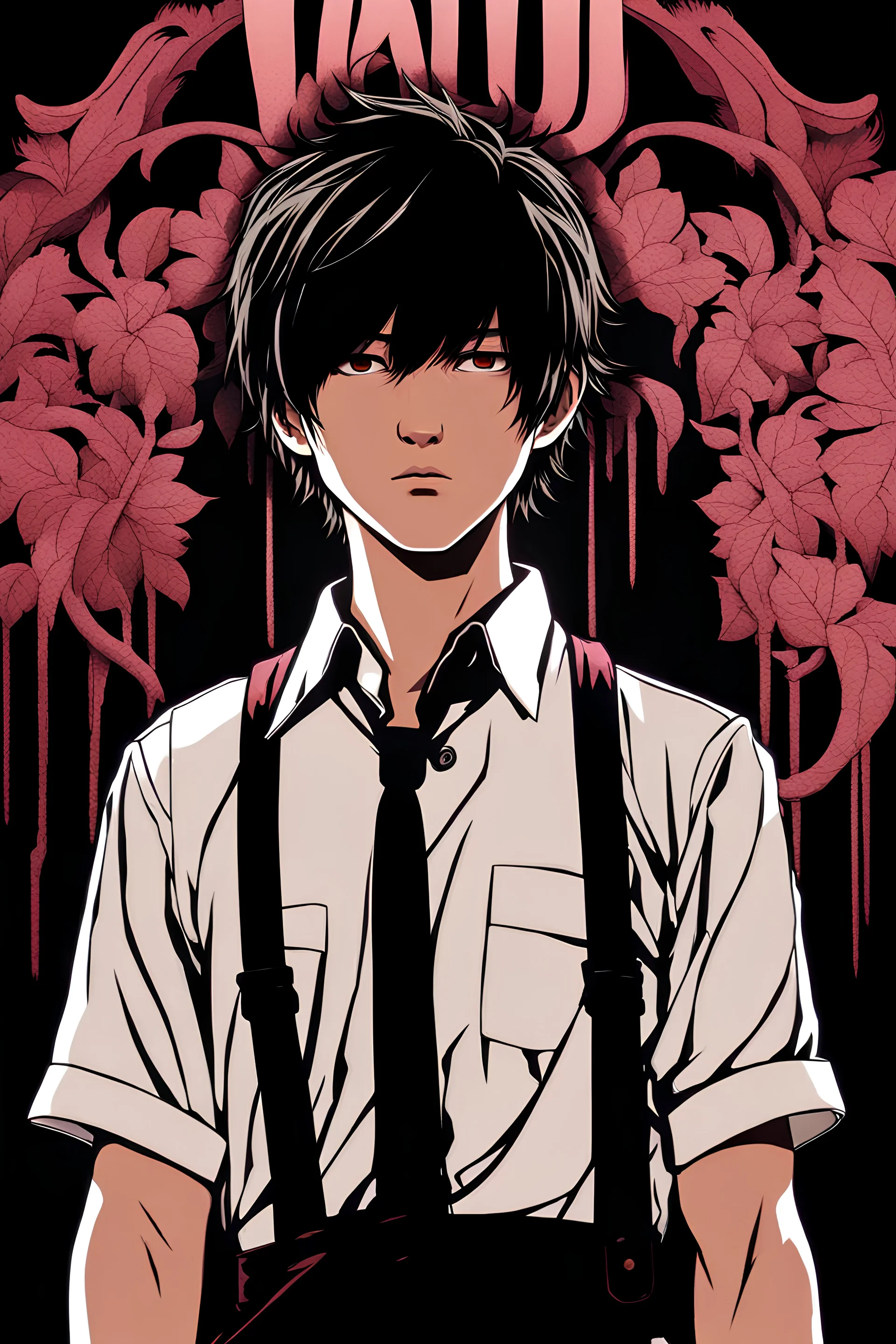 Waifu exceptional, Best quality, best aesthetics, real life, newest, 1boy, masterpiece, james Sunderland, black eyes, black hair, cover, denji, photorealistic, extremely stunning, chainsaw man aesthetic, Art Nouveau, backlight, (silent hill) only style 8k, by tatsuki fujimoto masahiro ito, individual focus, enhanced, simple background, standing, hand on hip, smile, mouth shut, smile, teeth, looking at viewer, front angle, cowboy shot