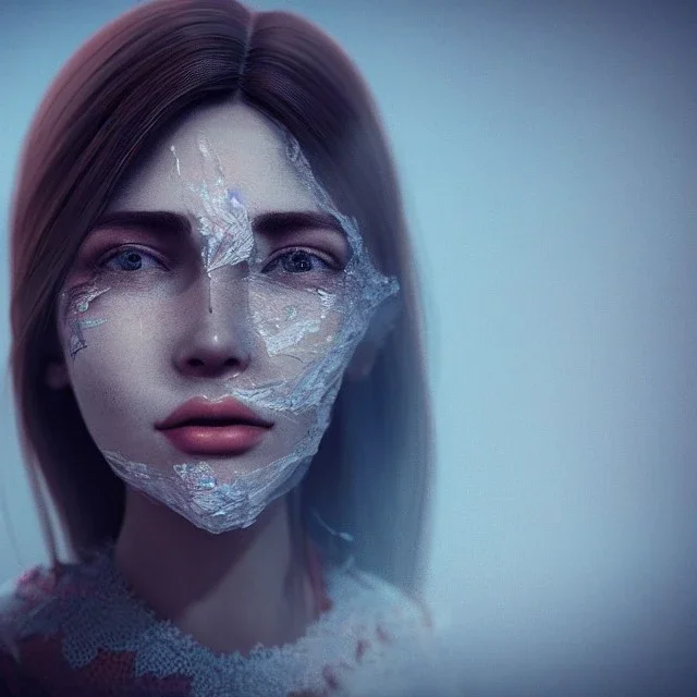 woman with a windowpane on face, 8k resolution, high-quality, fine-detail, intricate, digital art, detailed matte, volumetric lighting, illustration, octane render,