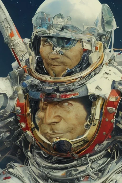 Yuri Gagarin, photorealistic illustration, 4k