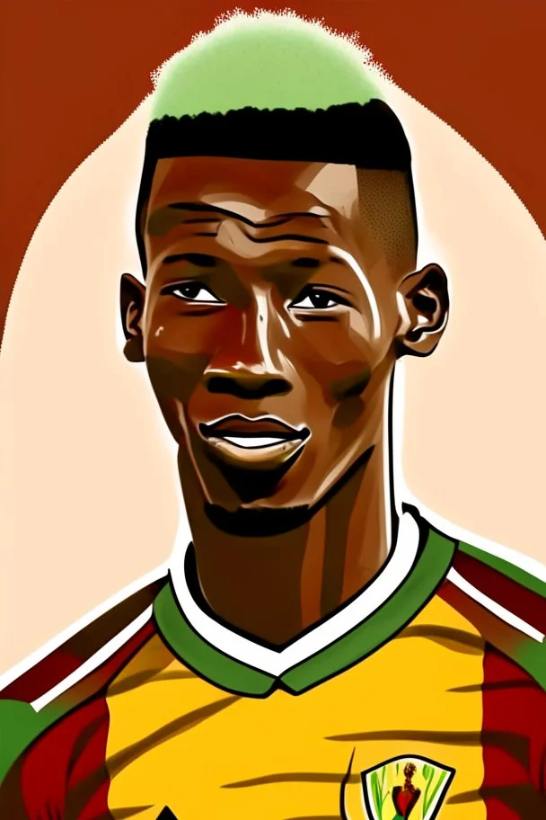 Hamari Traoré Malian football player ,cartoon 2d