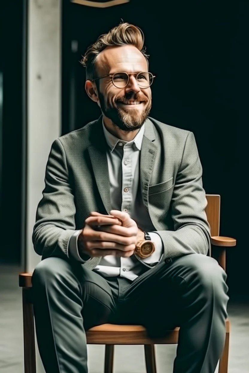 a man sitting on a chair