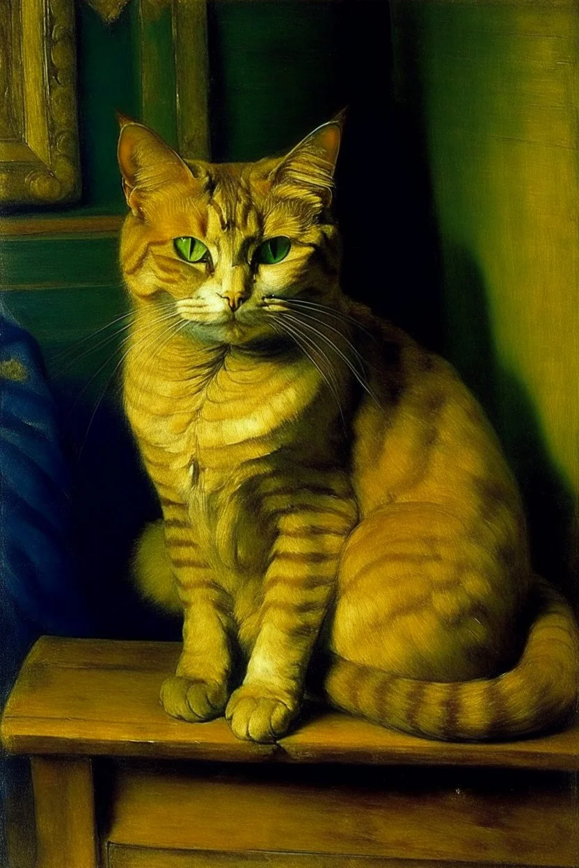 Portrait of a cat by Van Gogh