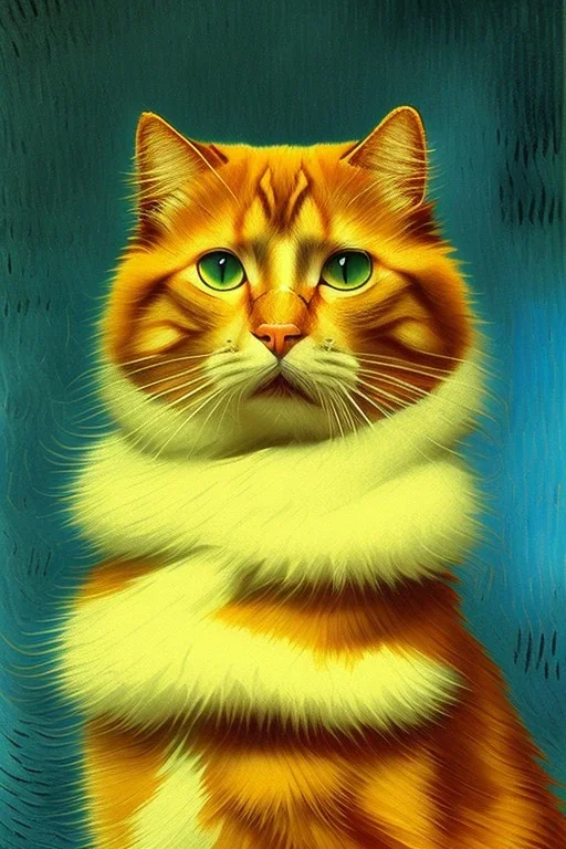 Portrait of a cat by Van Gogh