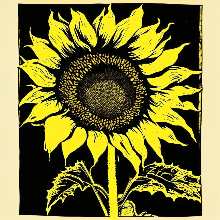 Silkscreen printing sunflower