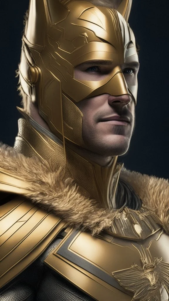 GustavoPetroman, cara de hombre, superheroe con antifaz de perro Golden Retriever dorado, detallado, traje de superhéroe, detallado, intrincado, fotorealista, arte conceptual, 4k