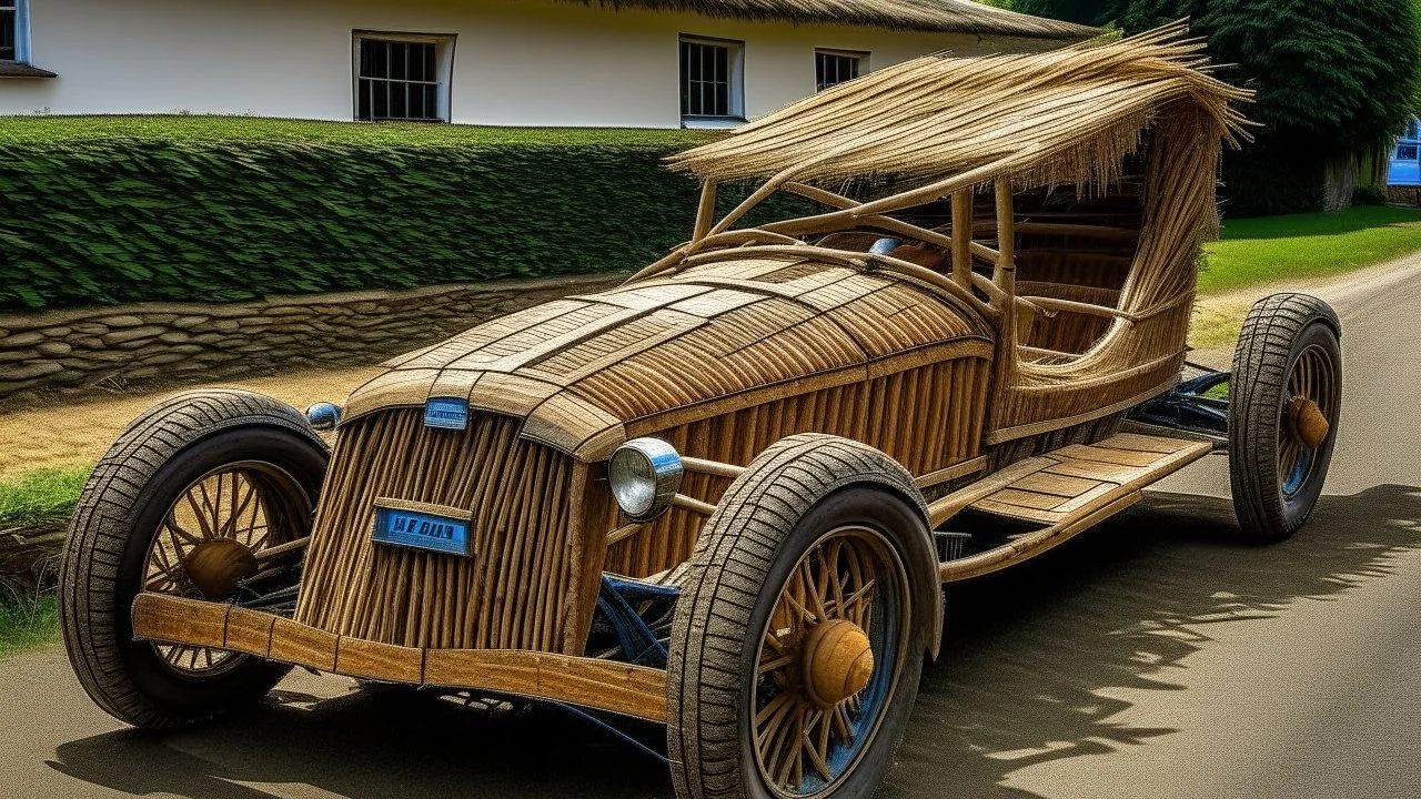 Thatched racing car