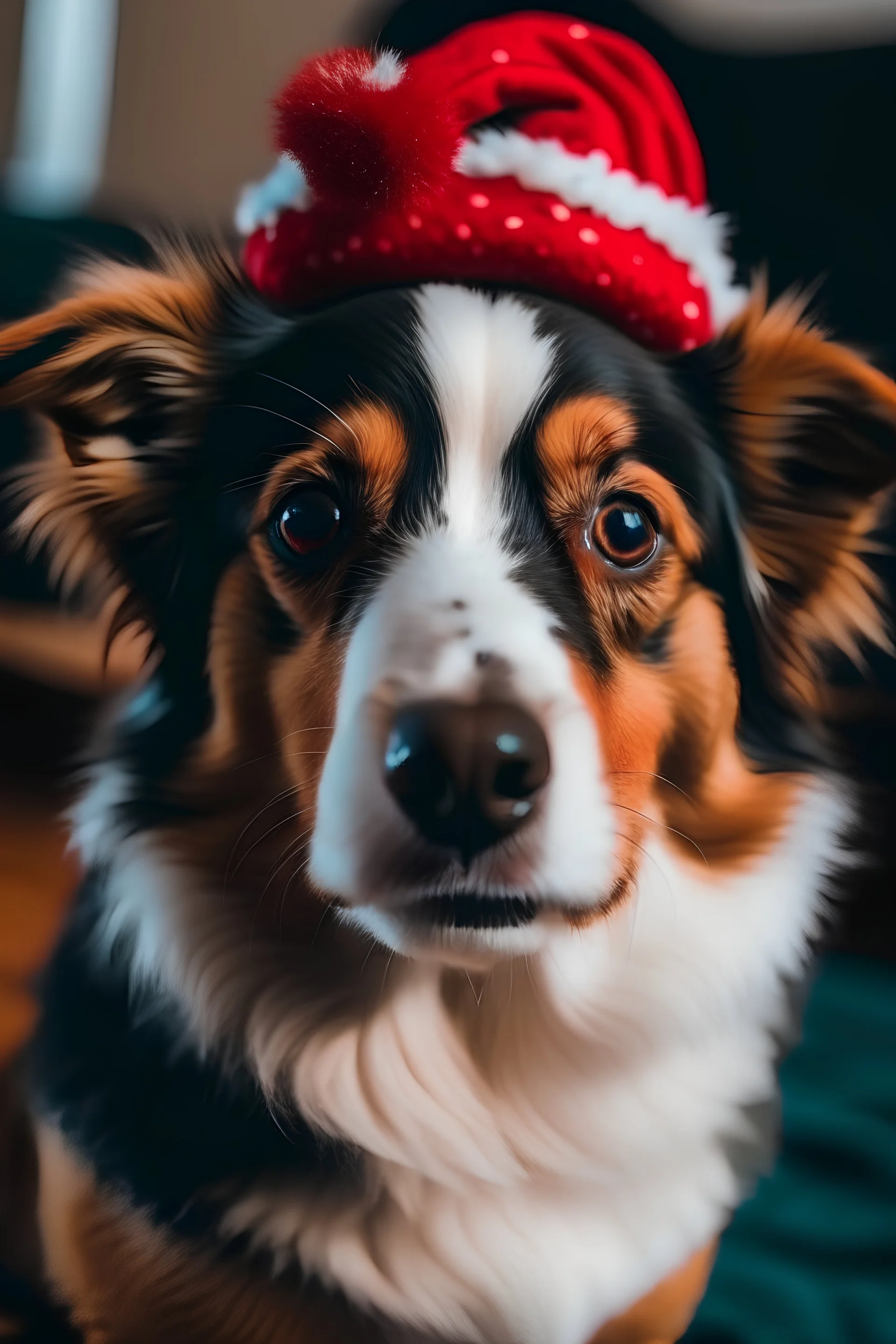 Cachorro com Gorro de natal