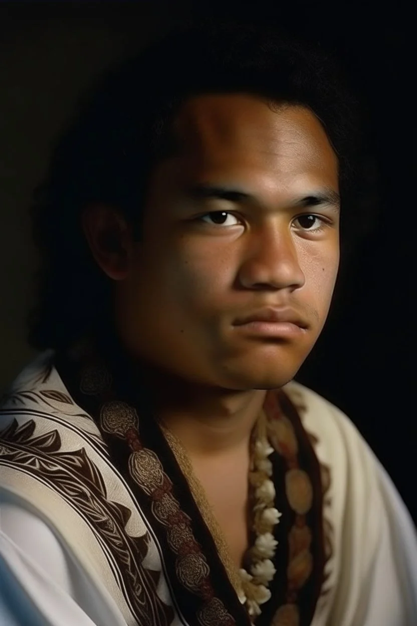 Portrait of young Samoan prince