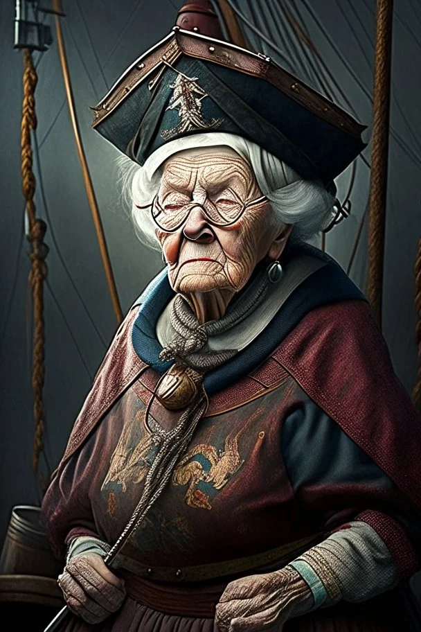 old woman captain of medival ship