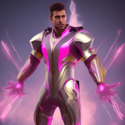 Cosmic super hero, , pink costume,4k image, full body men