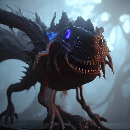 Cute fluid ink creature, big black eyes, unreal engine 5, 8k resolution, photorealistic, ultra detailed, by greg rutowski