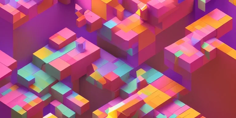 3D colorful geometric installation, simplistic, studio lighting, C4D, 16k, Behance, Artstation, centered, top down camera, vibrant