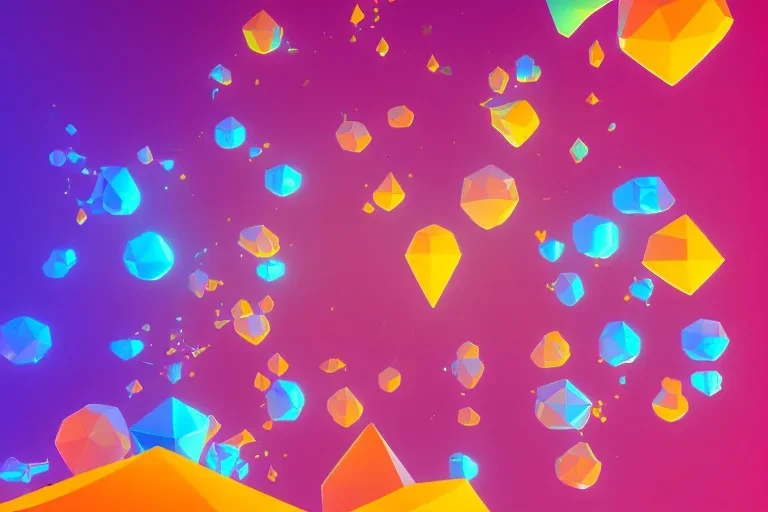 3D colorful geometric installation, simplistic, studio lighting, C4D, 16k, Behance, Artstation, centered, top down camera, vibrant