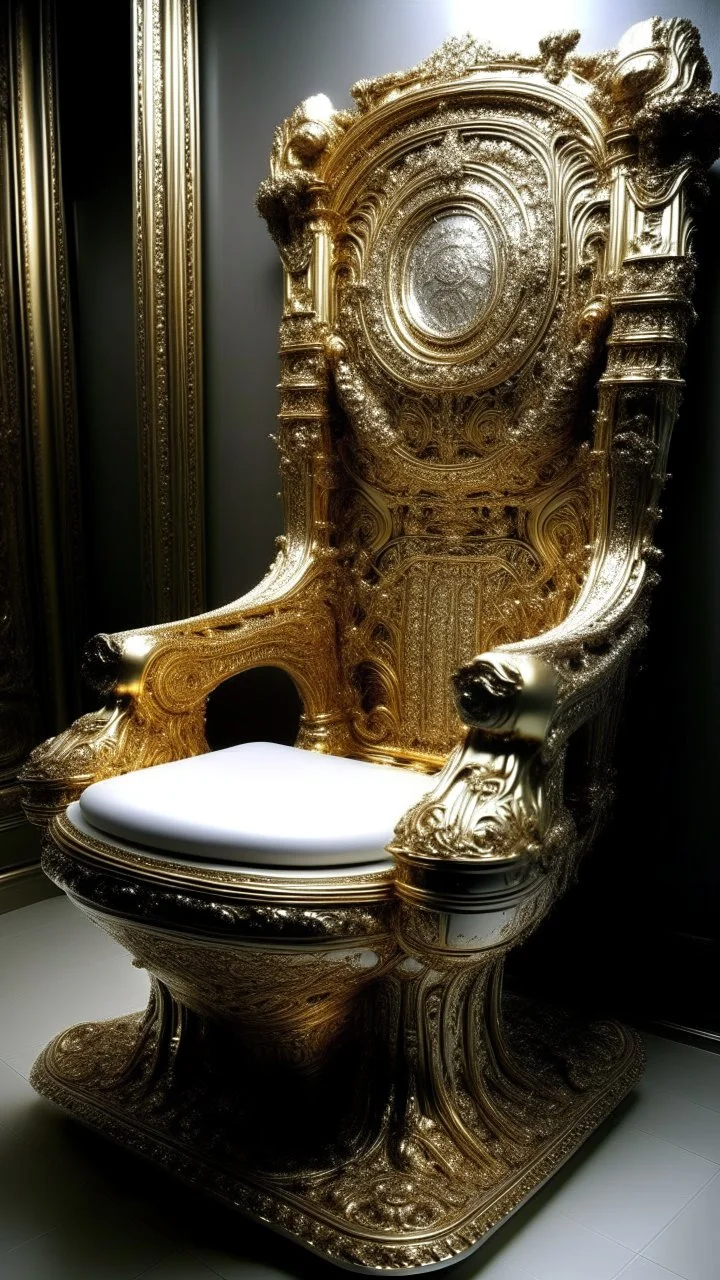 A throne an oil painting made of gold