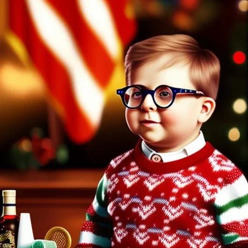 ralphie peter billingsley glasses, chubby boy in argyle sweater holding a bar of red soap