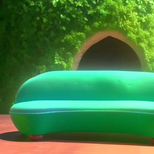 Couch in the shape of an avocado