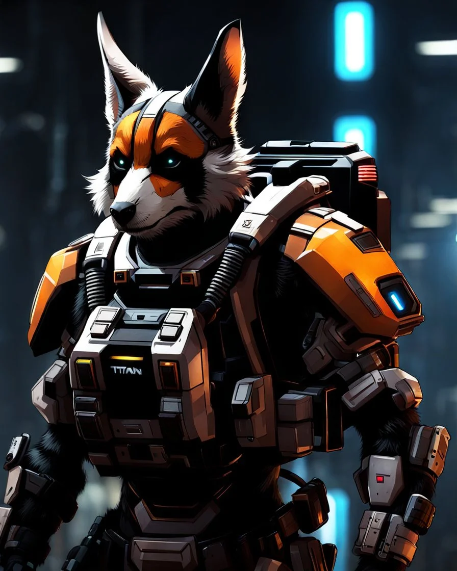 a titanfall pilot that is part bat, concept art, furry, humanoid, cyberpunk, anthropomorphic bat, titanfall 2