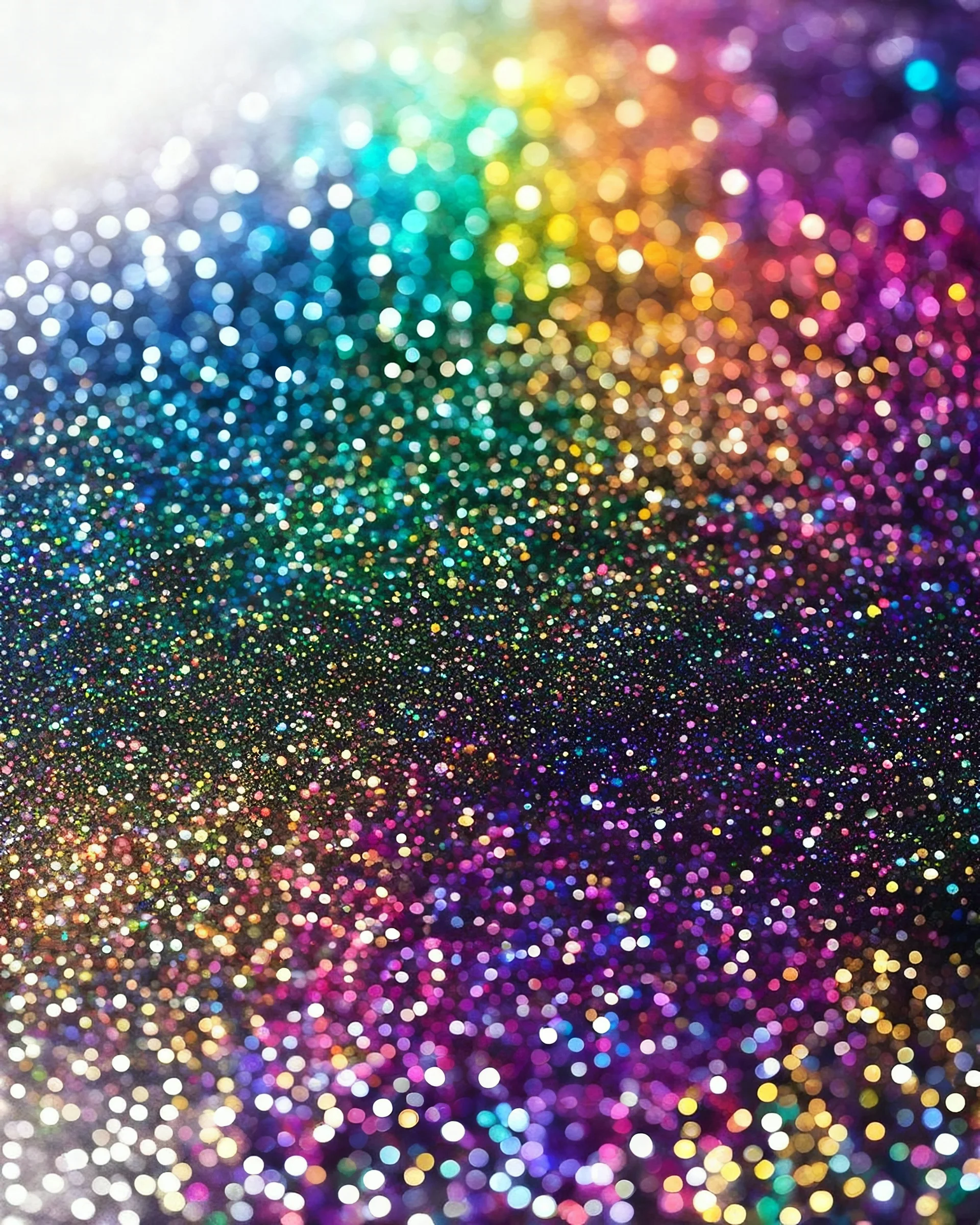 multi colors glitters on white background