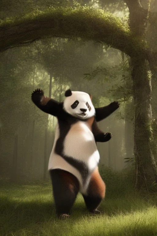  panda, dramatic lighting, hyper-realistic, full body, Delorean