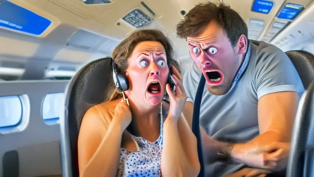 canadian couple mad on the phone about no passenger fly jet lit