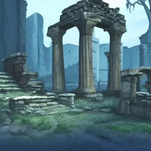 ancient ruins cyborg fantasy animation