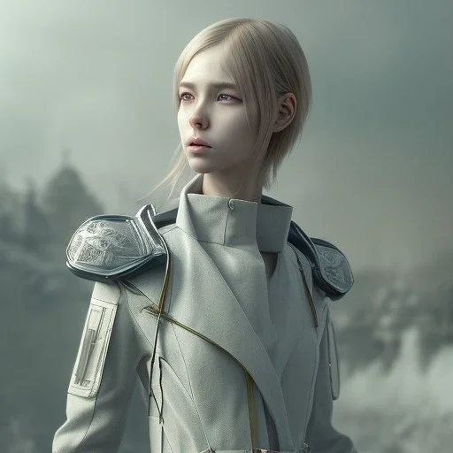 realistic female anime character, in the style of "left alive", perfect composition, beautiful, detailed, intricate, insanely detailed, octane render, trending on artstation, 8 k, artistic photography, photorealistic concept art, soft, natural, volumetric, cinematic, perfect light, chiaroscuro, award-winning photograph, masterpiece, oil on canvas, raphael, caravaggio, greg rutkowski, beeple, beksinski, giger, nice eyes