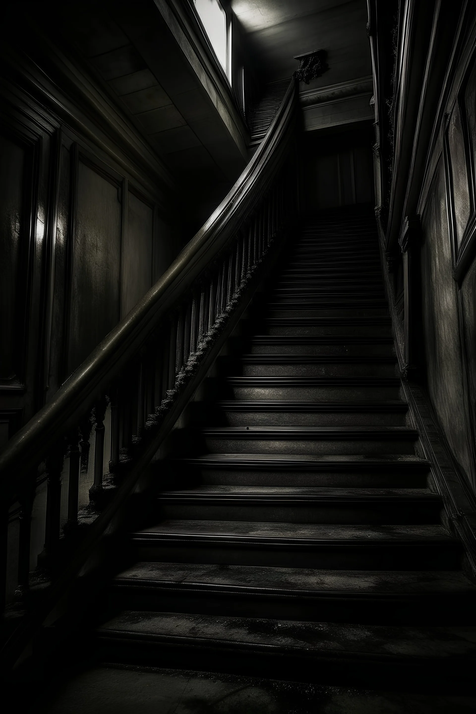 The odyssey, dark passage, cold, dark, depressing, with the stairs descend