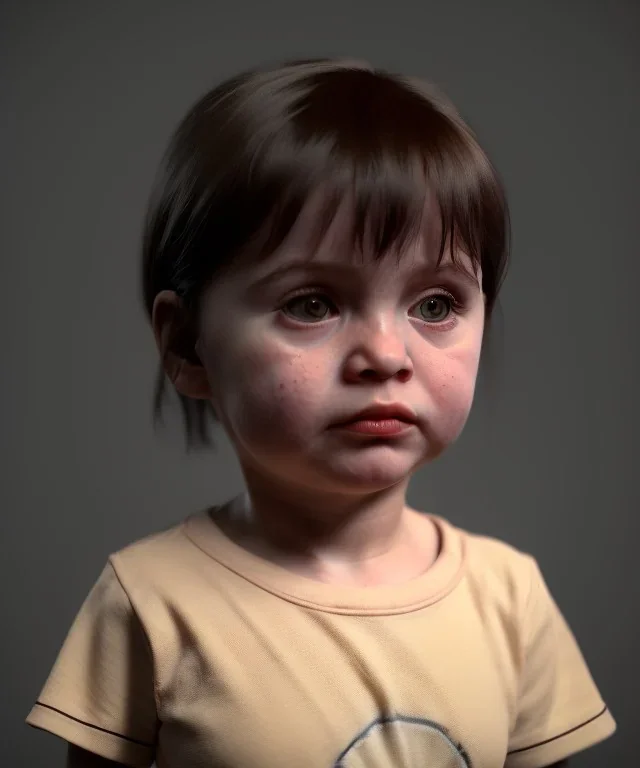 Agnes varda toddler, full body, dramatic lighting, hyper realistic