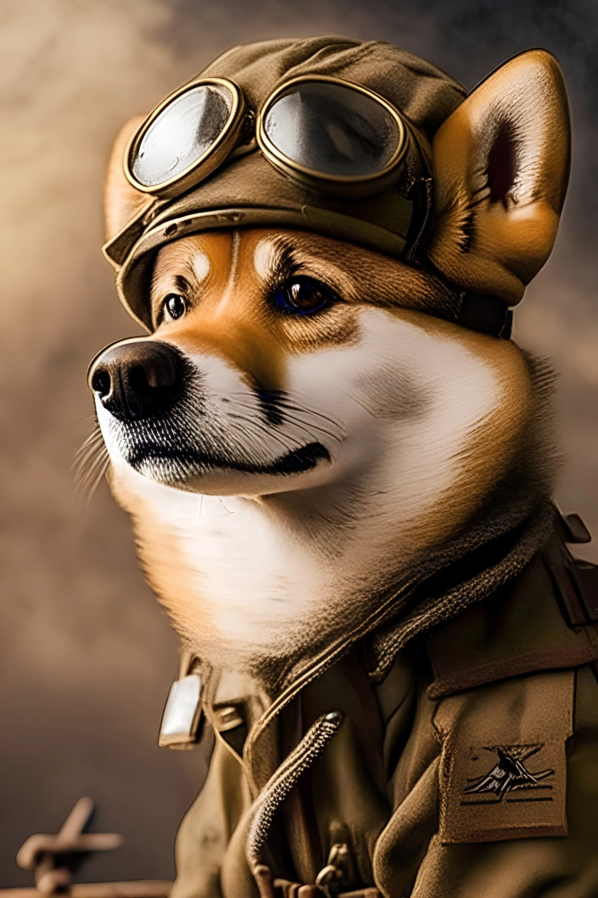 doge ww2 pilot, wearing goggles