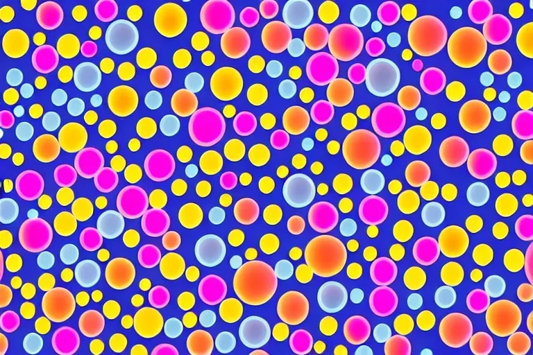 Pattern Flowers with bubbles abstract muted color