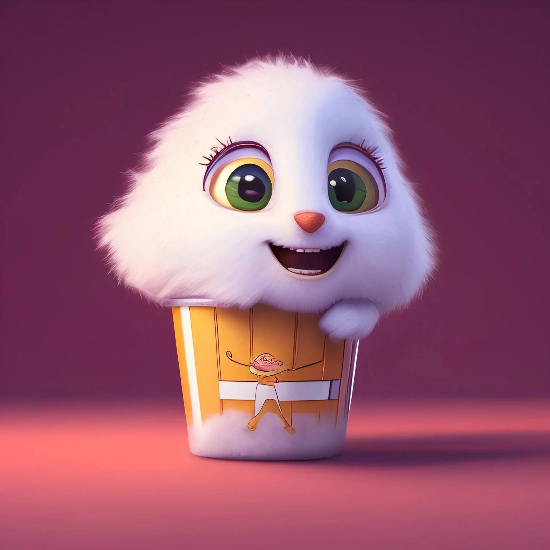 Concept art of Little popcorn mascot wearing a hoodie (Pixar art style)++, highly detailed, digital painting, art stations, concept art, smooth, unreal engine 5, god rays, ray tracing, RTX, nanite polygons, lumen lighting, ultra detail, volumetric lighting, 3d, detailed anime, finely drawn, high definition, high resolution, cartoon [ animation, cartoon, drawing, painting, low res, cropped, watermark, jpeg artifacts, low quality, normal quality, bad anatomy, text error, worst quality, blur