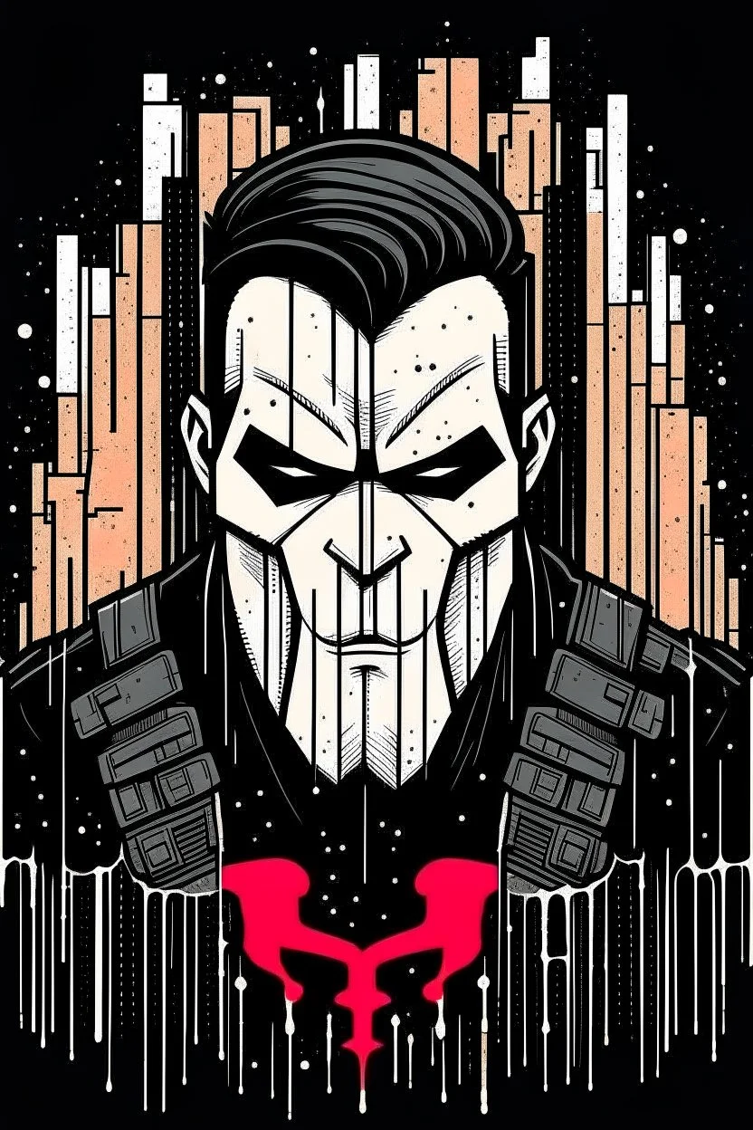 punisher sku;; in the style of Hiroshi Nagai