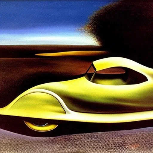 Car painting by Salvador dali