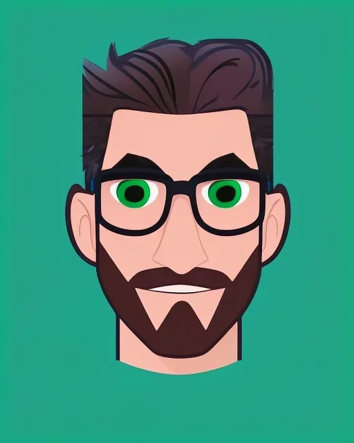 Fit man in round glasses, wavy hair, stubble, slim, tie, monotone, green eyes, comic book style, two tone colours, detailed, ink, realistic, handsome, square jaw, big brows, no jacket, bird on the shoulder, spotlight