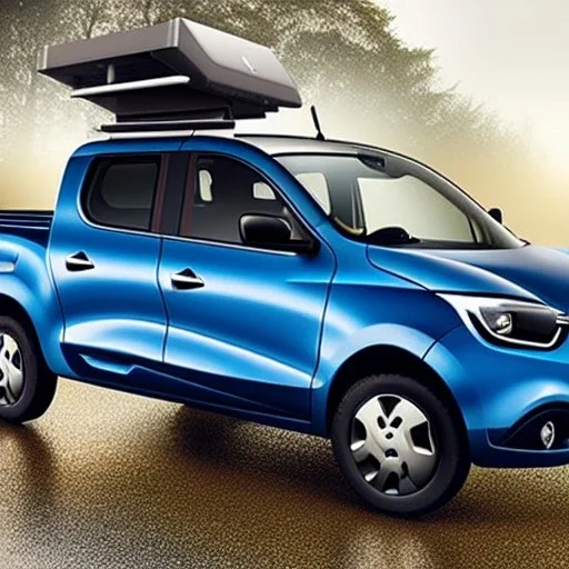 Renault Zoë pick up truck, gun mounted on the roof