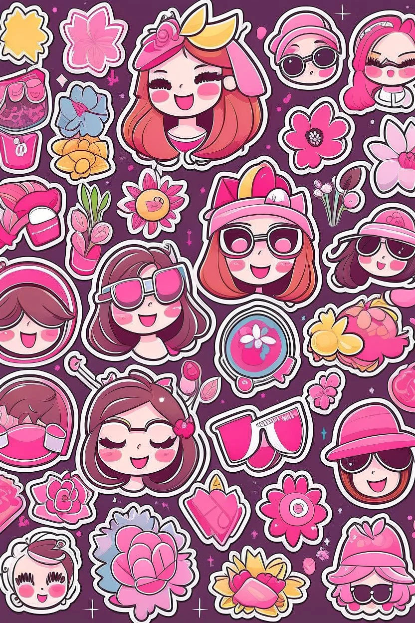 girly stickers template