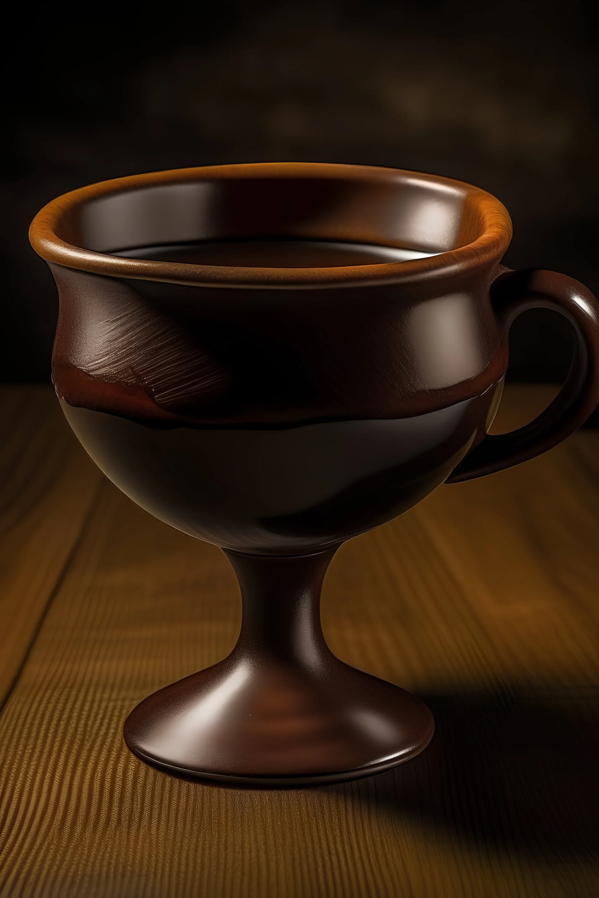 wine in the brown cup