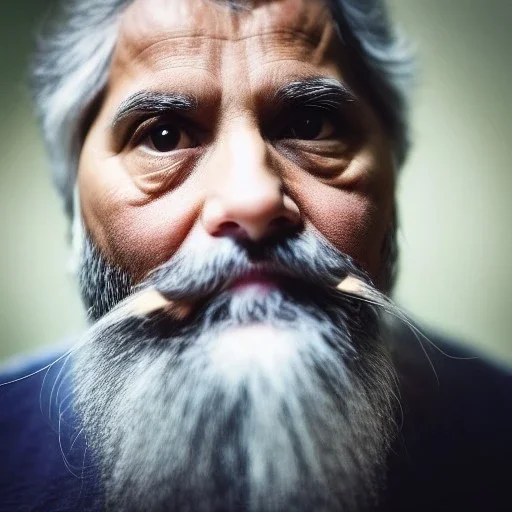 Retrato de un gato de cuarenta y seis años con canas y barba de nombre Jacobo Santiago Mozos de estilo Vincent van Gogh