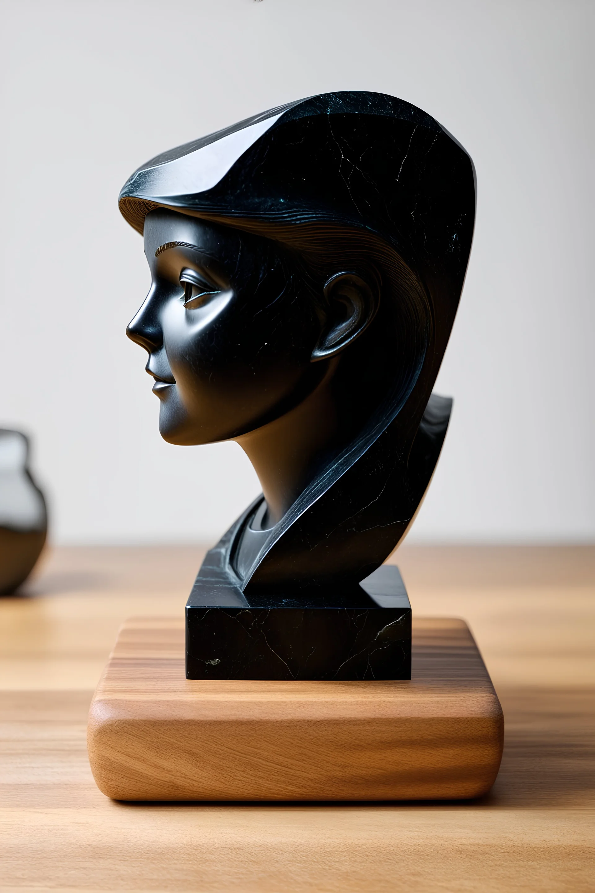 11 year old Miranda Taylor Cosgrove Matte Black Obsidian Stone Sculpture in 4k High Relief