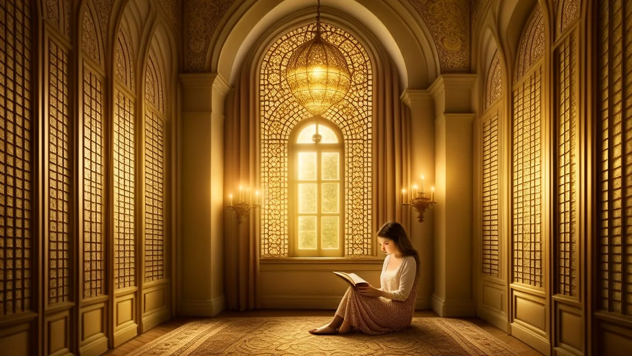 The image portrays an atmosphere of tranquility and focus, with an individual reading a book in a serene and comfortable setting. It reflects the spirit of self-improvement and personal growth, as the person appears engrossed in exploring inspiring content that contributes to their personal development and knowledge acquisition. The appropriate lighting and intricate details enhance a positive and motivating ambiance for learning and advancement.