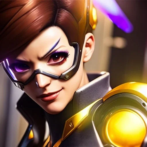 Ultra detailed fullbody Portrait in oil on canvas of overwatch character- sexy TRACER with armor,extremely detailed digital painting,ultrarealistic skin,intense stare, extremely detailed face, crystal clear eyes, mystical colors ,perfectly centered image, perfect composition, rim light, beautiful lighting,masterpiece ,8k, stunning scene, raytracing, anatomically correct, in the style of uncannyknack and Ohrai Noriyoshi and robert e howard and Steve Jung and Wizyakuza and Simon Bisley.