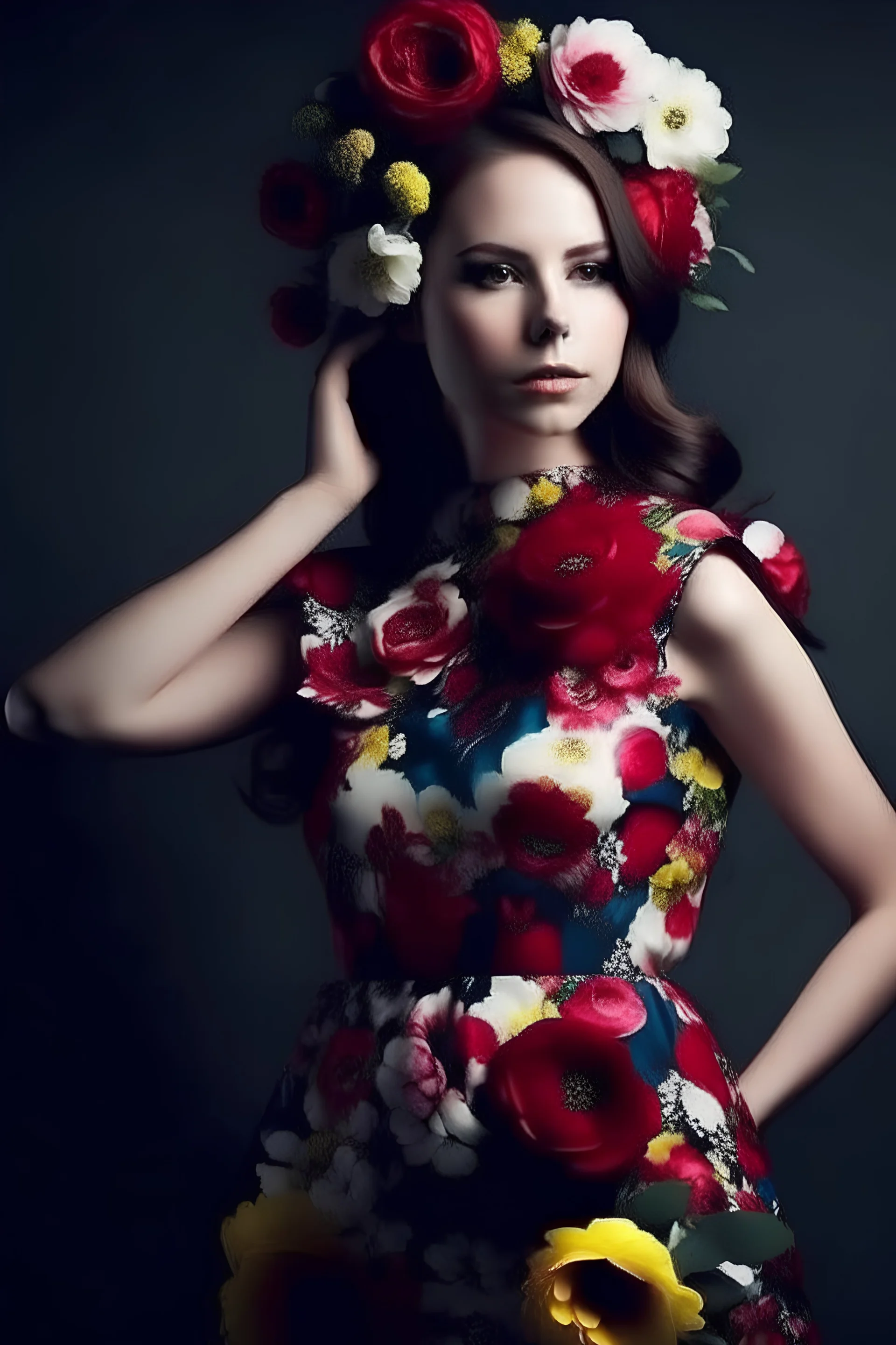 Woman flowers fashion dress