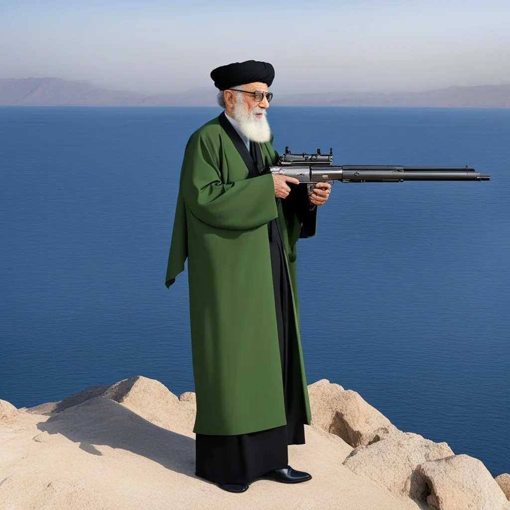 the Grand Ayatollah Ali Khamenei has the biggest gun over the strait of Ormuz (A Better Tomorrow, The Killer, Hard-Boiled) he takes it from under his robe