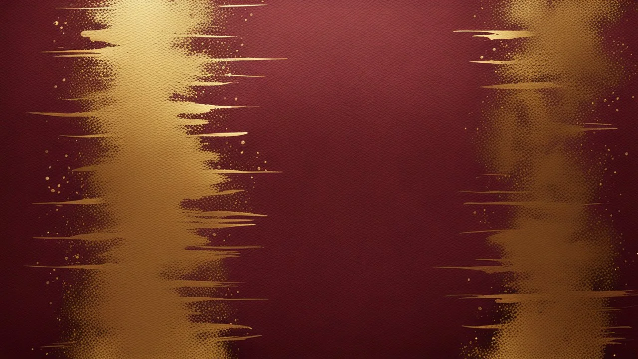 Hyper Realistic Grainy Grungy Metallic-Brush-Strokes-Patterned-Golden Texture on Maroon Background