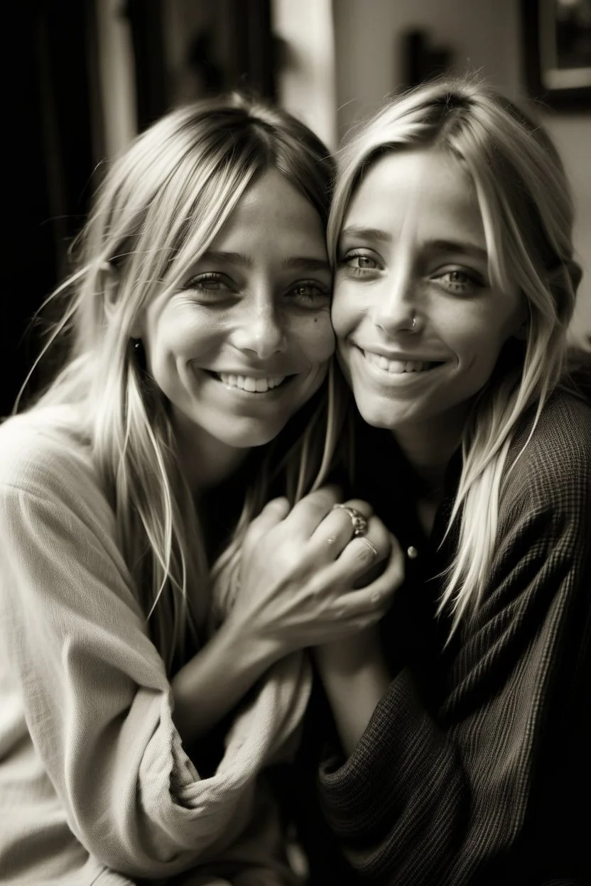 ((Mary-Kate and Ashley Olsen a warm hug)),charming Smile,