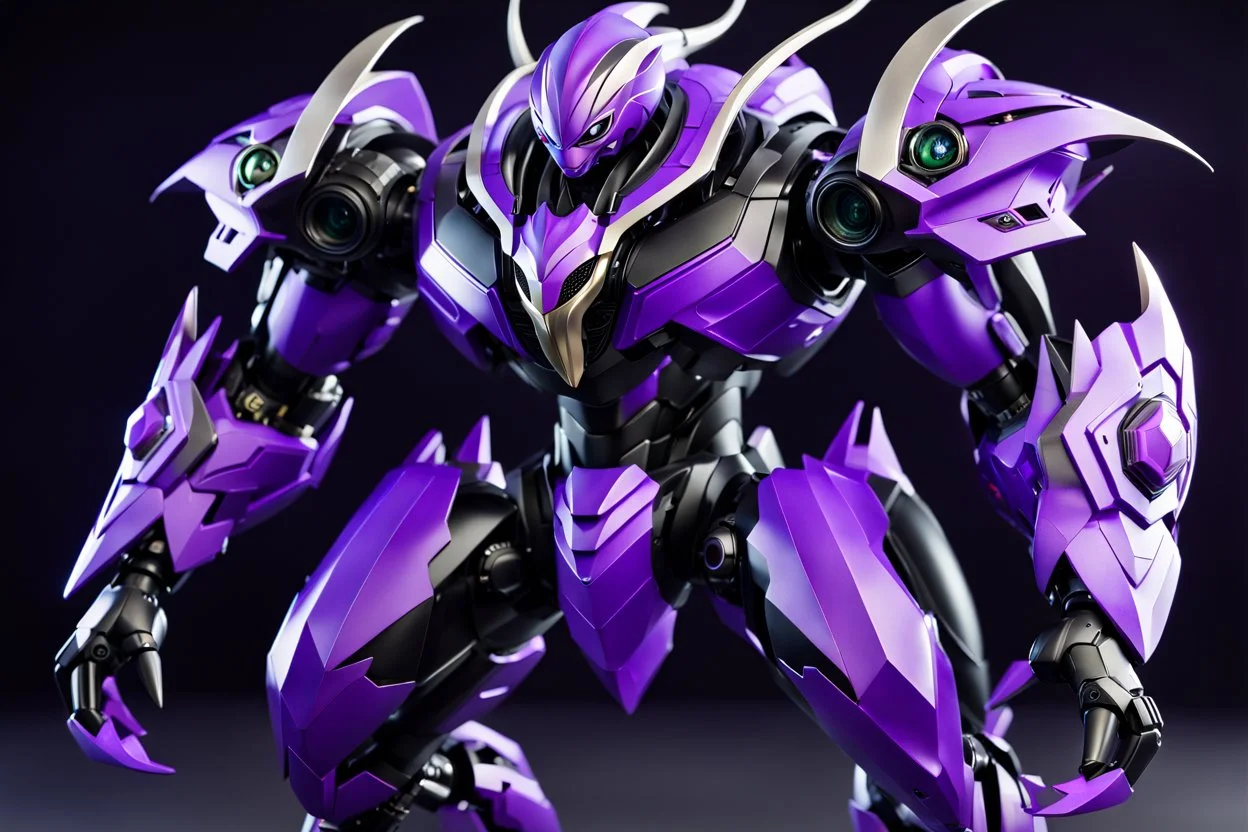 big venom robot with black and purple color schemes, in the style of fairy academia, hard-edge style, agfa vista, dynamic pose, oshare kei, hurufiyya, rtx, close picture, intricate details, highly detailed, high details, detailed portrait, masterpiece,ultra detailed, ultra quality