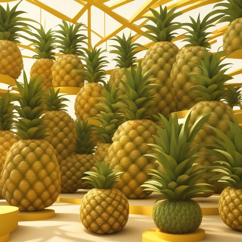 A tourist resort in the shape of a pineapple, interior design, section