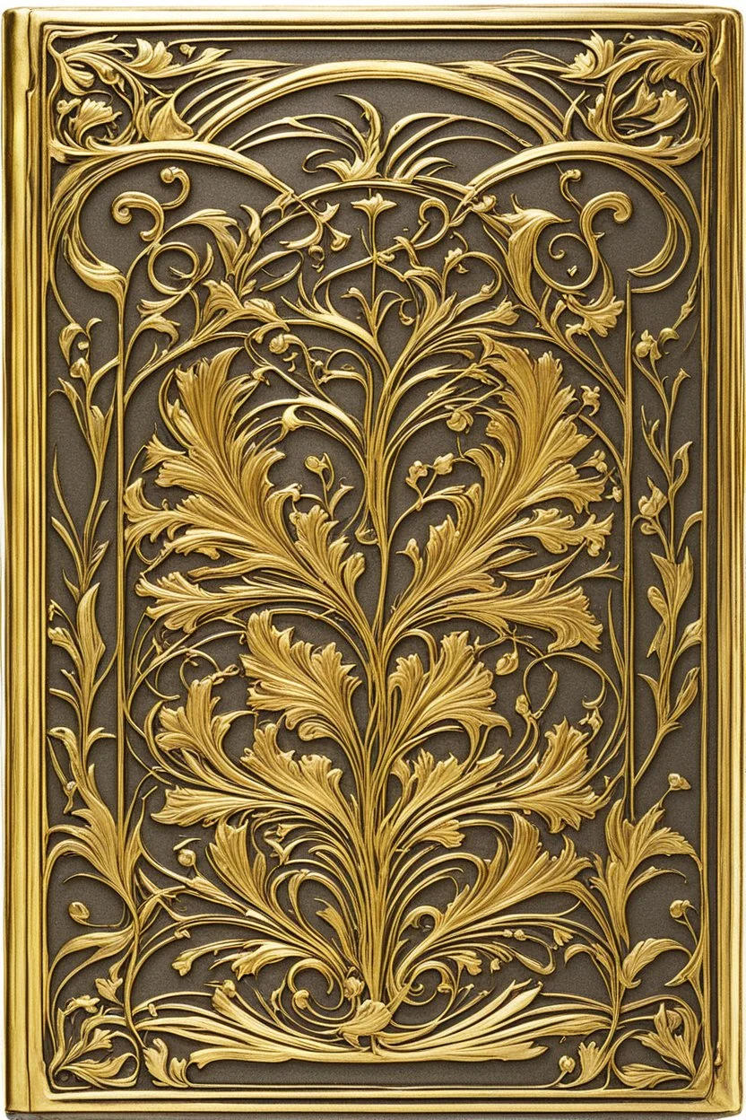 rectangular gold delicate art nouveau book cover