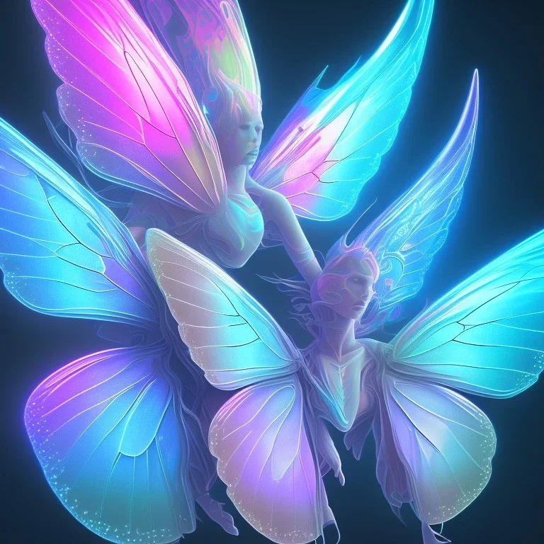 luminous pastel colors, butterfly